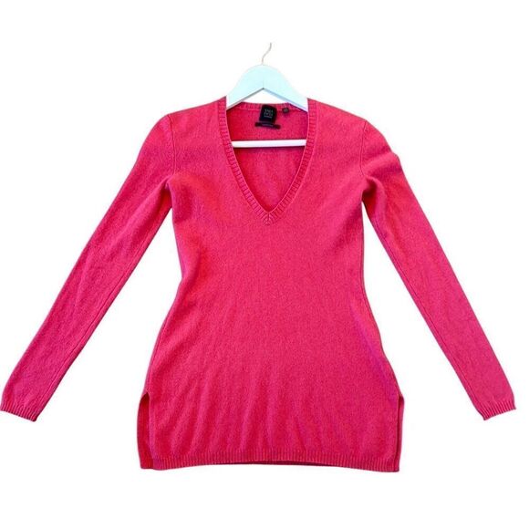 Saks 5th Avenue 100% cashmere pink neck sweater xs - Picture 2 of 11